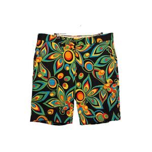 Loudmouth Golf Shorts Mens 40 Black Shagadelic Flat Front Stretch Floral